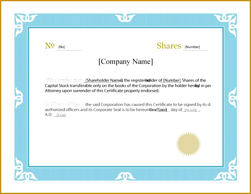 free pany share certificate template 40 free stock certificate templates word pdf template lab ideas 837646