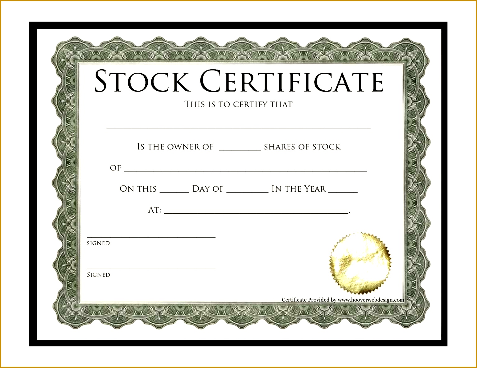 Stock Certificate Template DOCX 11851534