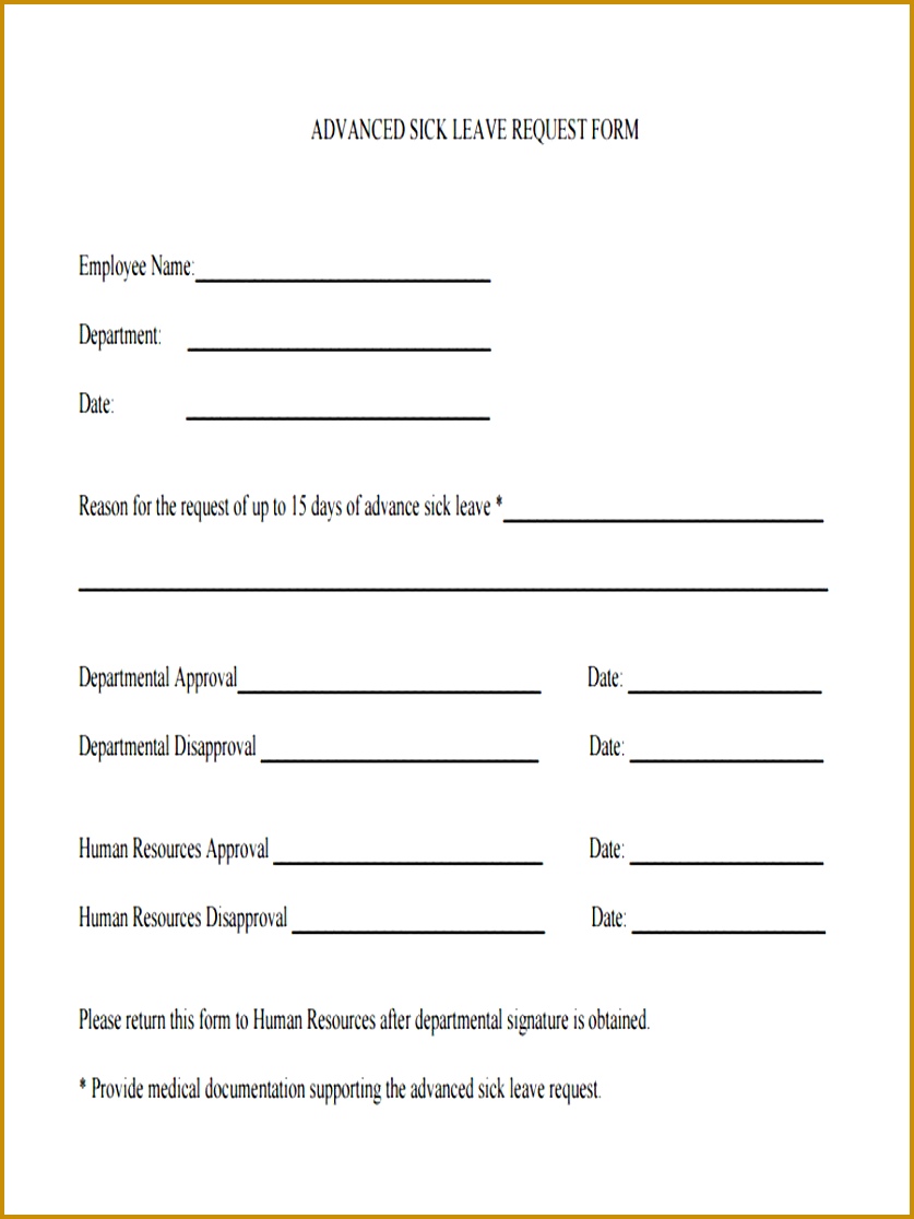 advanced sick leave request Sick Leave Request Sample 8371116