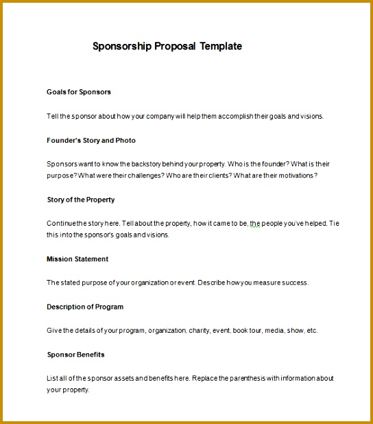 sponsorship presentation template sponsorship proposal template 11 free word excel pdf format 618544