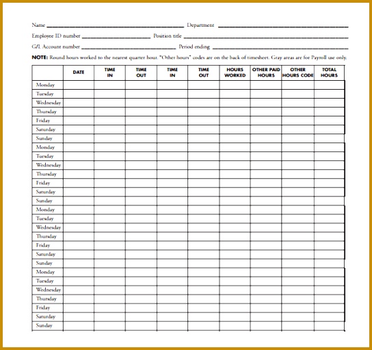 fillable timesheet 544511