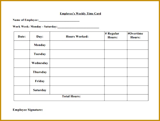 time card sheets 421558