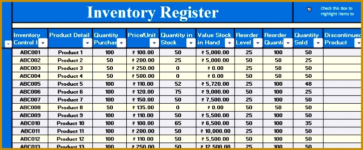 You can generate different reports with the help of this template Reports for a particular product stock level and reorder level etc can be by selecting 301727
