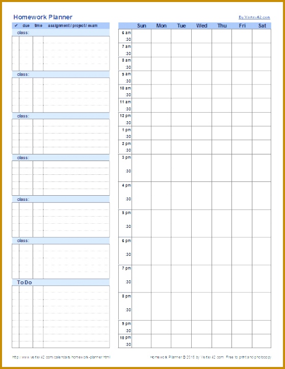 Homework Planner Template lvidt Student Homework Planner Template 724559