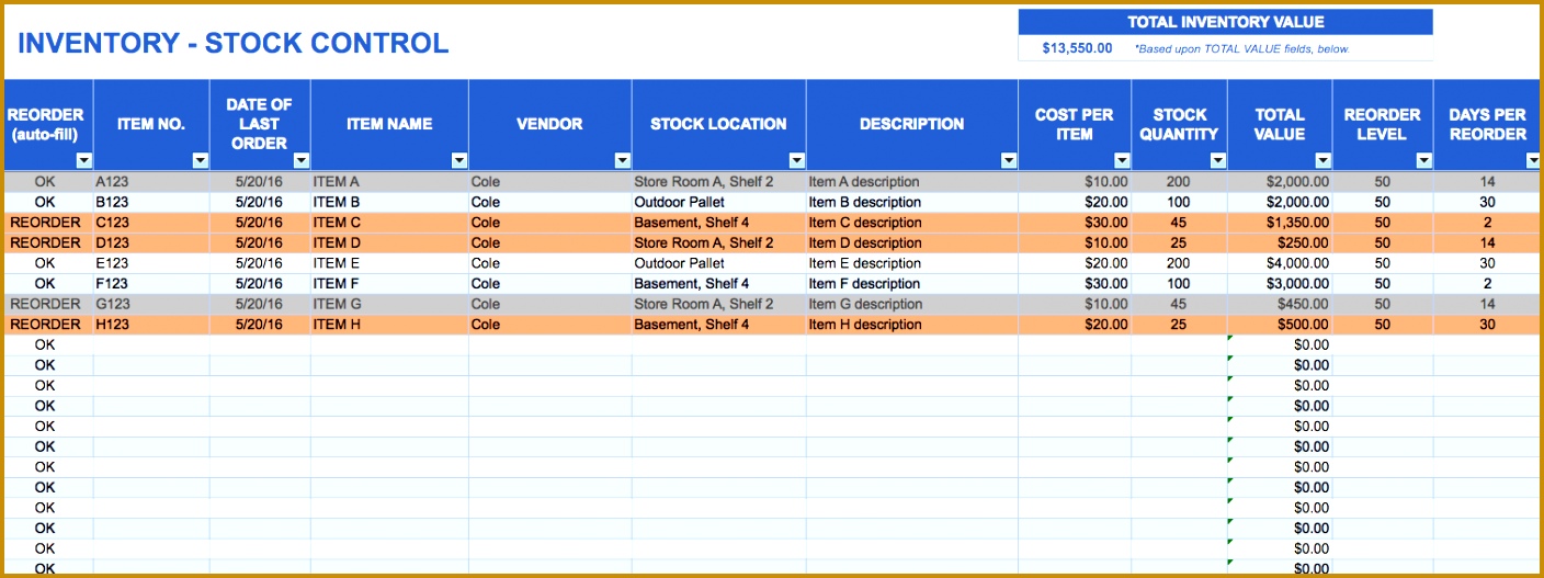 Inventory stock control template 5271408