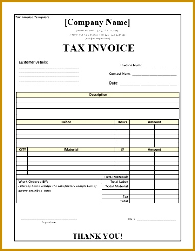 Tax Invoice Template 490381