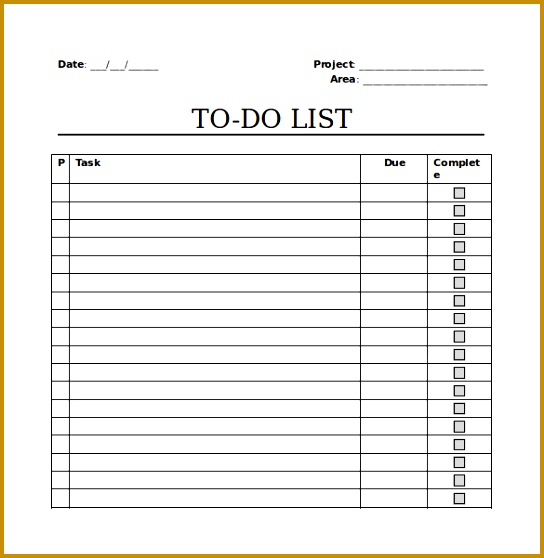 to do checklist template 558544