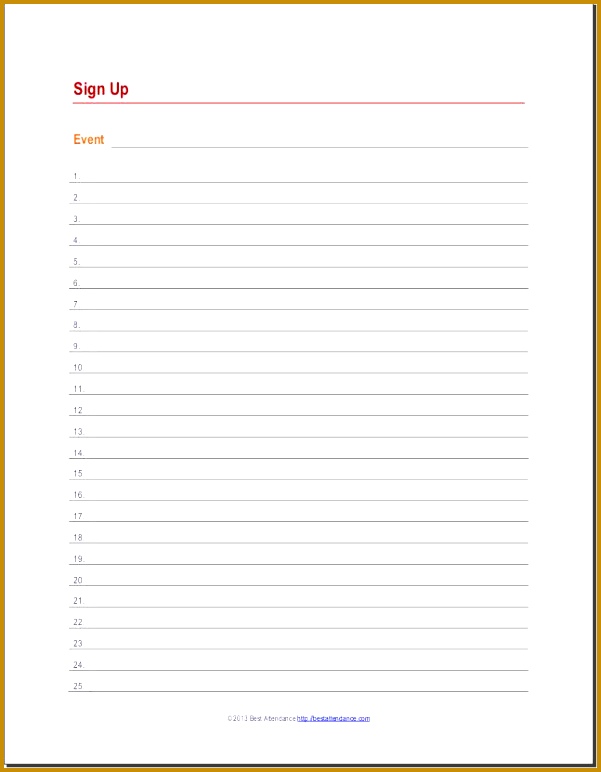 Sign In Sheet Templates 772601