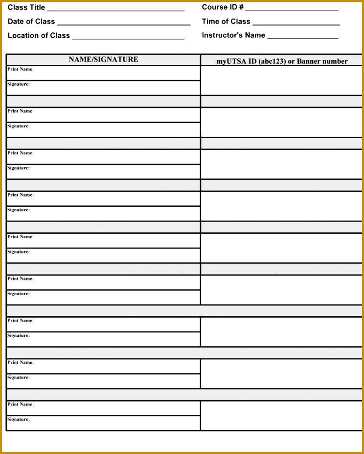 Training Sign In Sheet Template 926744