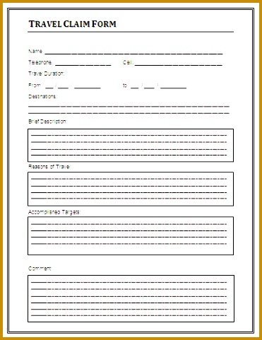 Travel Expense Claim Form 481371