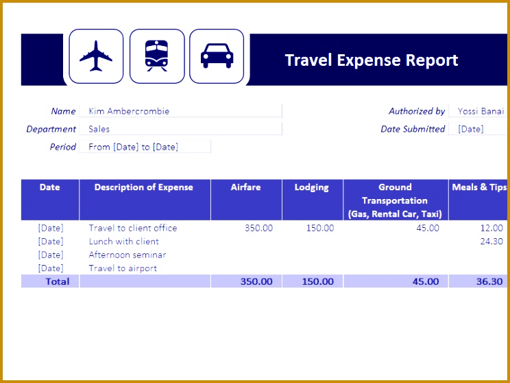 Excel 2013 Travel Expense Report 558744