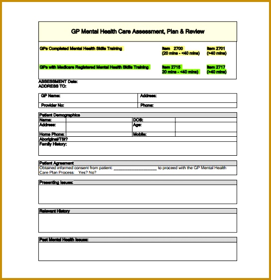 GP Mental Health Treatment Plan PDF Free Download 544561