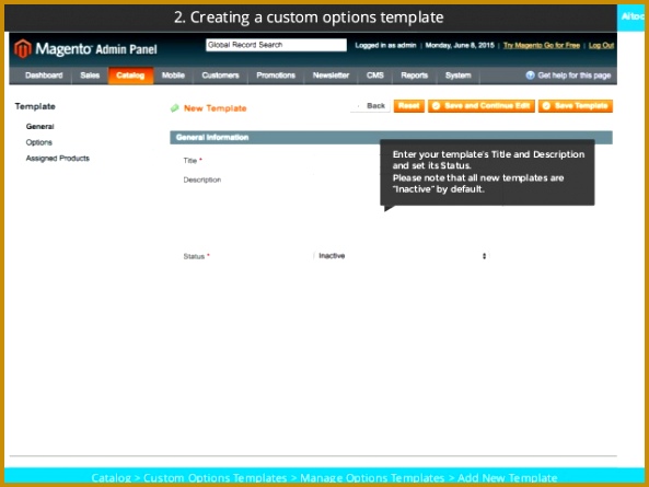 custom options templates user manual 445593