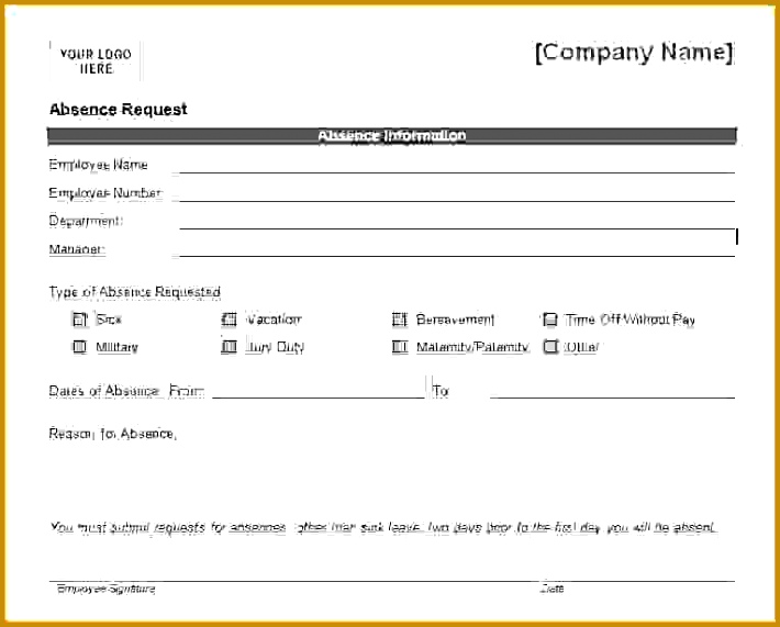 Vacation Request Form Templatereference Letters Words 710571