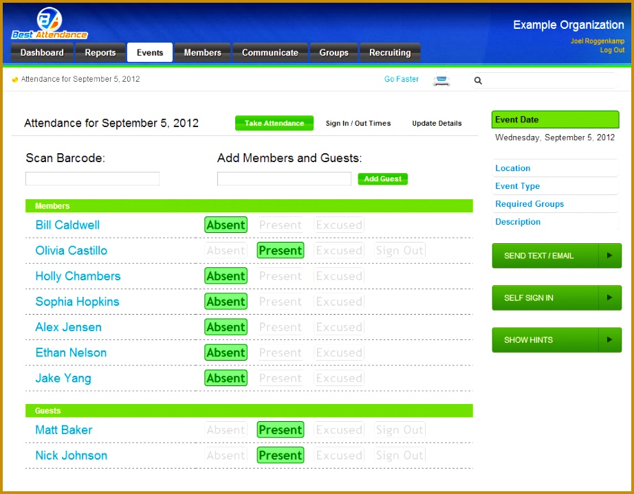 Monthly Attendance Template 922719