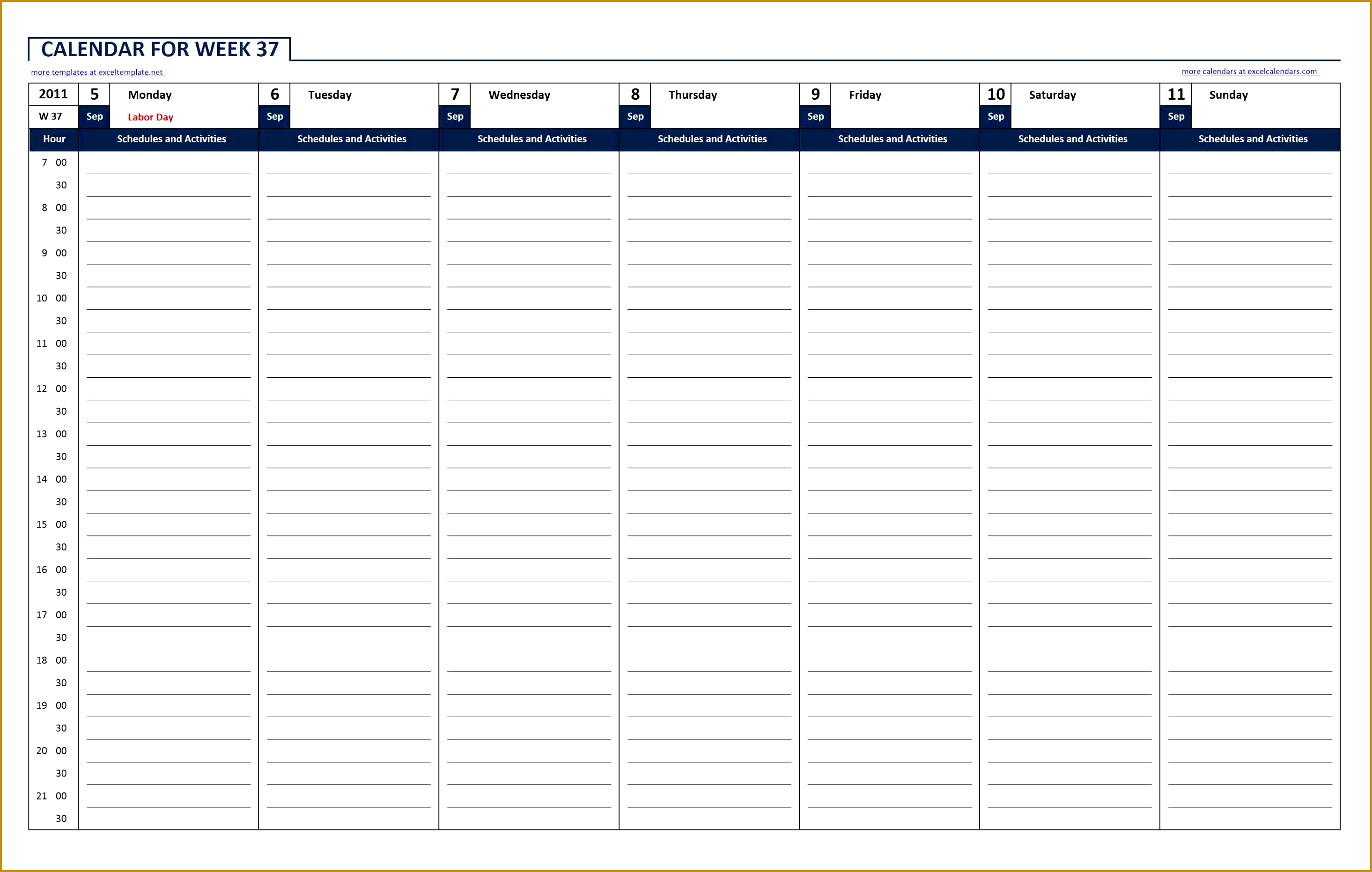 weekly calendar excel 236 18632930