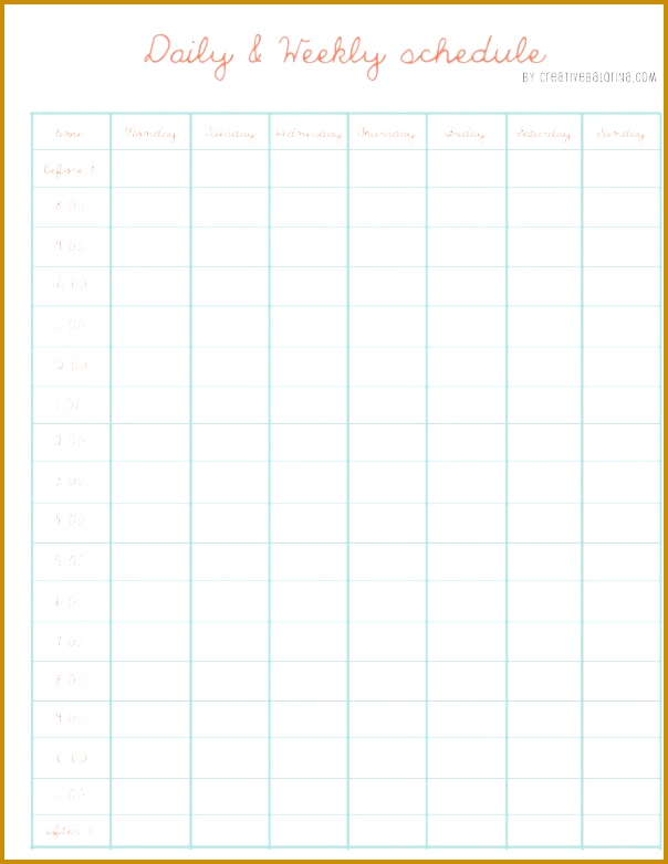 daily weekly schedule template 782604