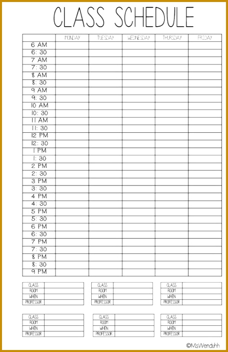 class schedule planner 455700