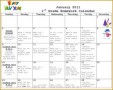 5 Weekly Homework Calendar Template