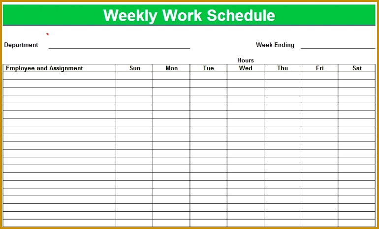 weekly work schedule template 466770