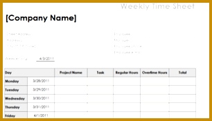 Weekly TimeSheet Template with Tasks and Overtime 306175