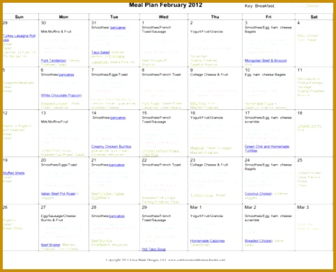 Monthly Meal Plan February 2012 Confessions of a Homeschooler 391482