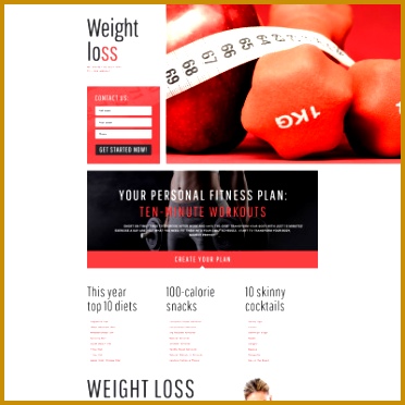 Weight Loss Responsive Landing Page Template 372372