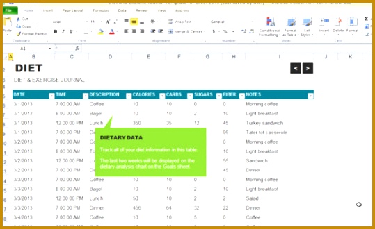 Weight Loss Chart Excel via Diet and Exercise Journal Template 330539