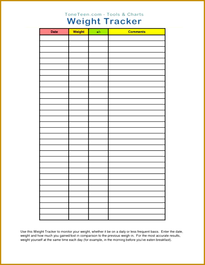 Weight Loss Chart Template 7 Best Free Printable Weight Loss Tracker Free Printable Weight Tracker Chart Free Printable Weight Tracker Chart 885684