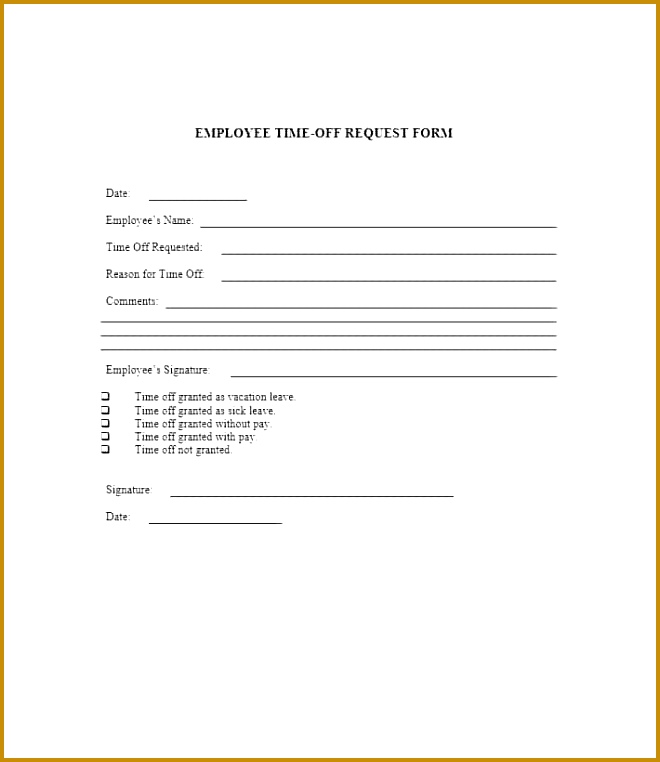 Printable time off request form template 01 762660