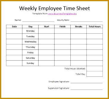 Free Printable Timesheet Templates 333367