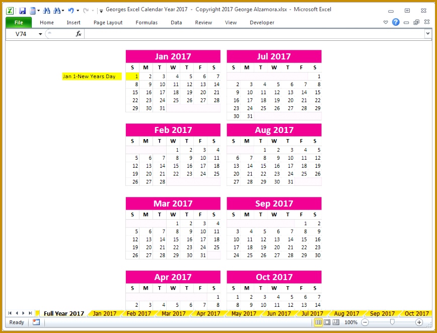 2017 full year fitness calendar template excel spreadsheet 661868