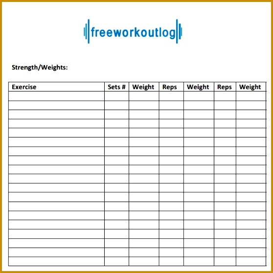 workout log template 558558