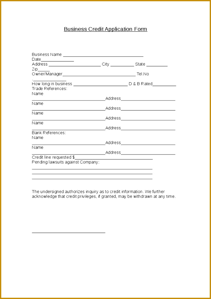 business credit application form 958677