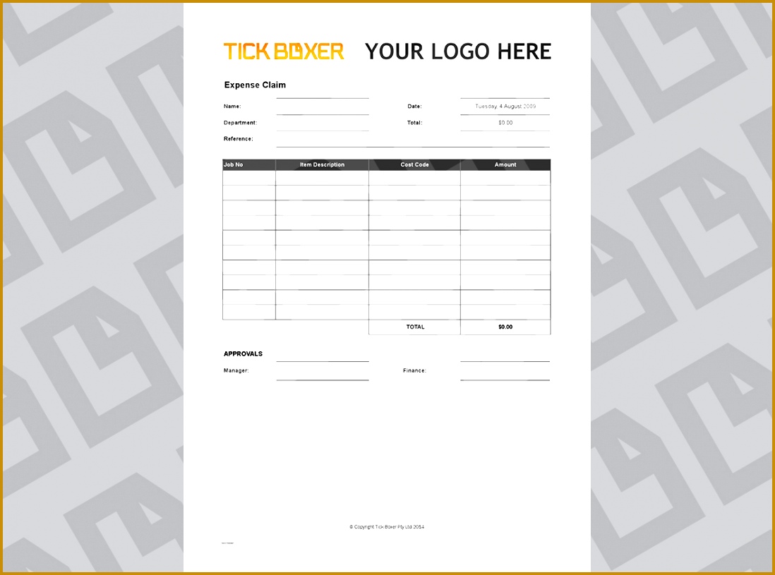 agency expense claim form 8151098