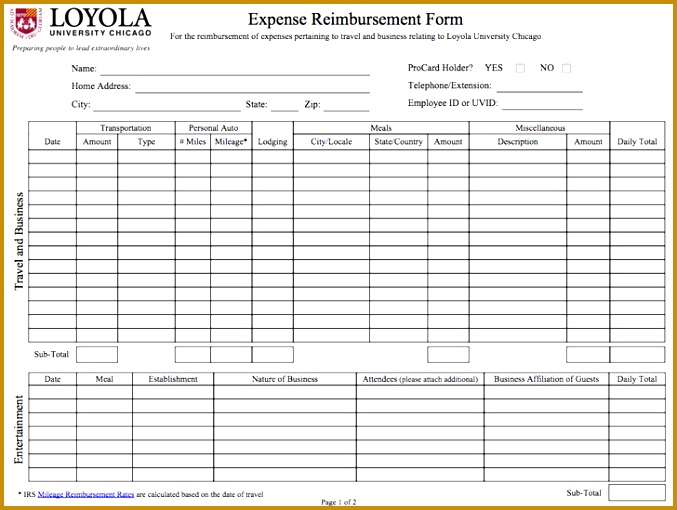 expense reimbursement form 510677