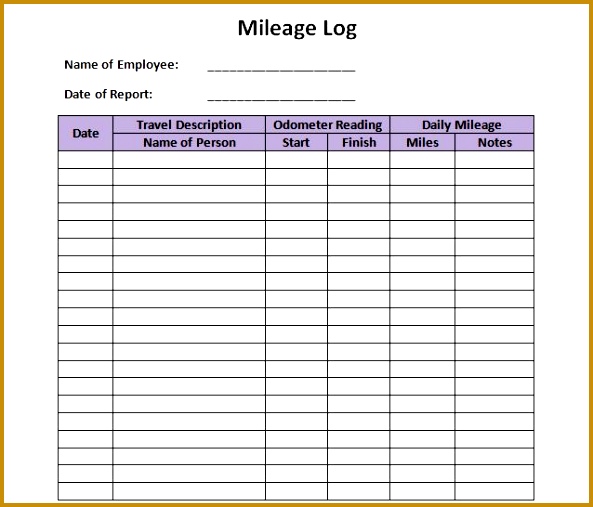 Mileage Log 08 593507