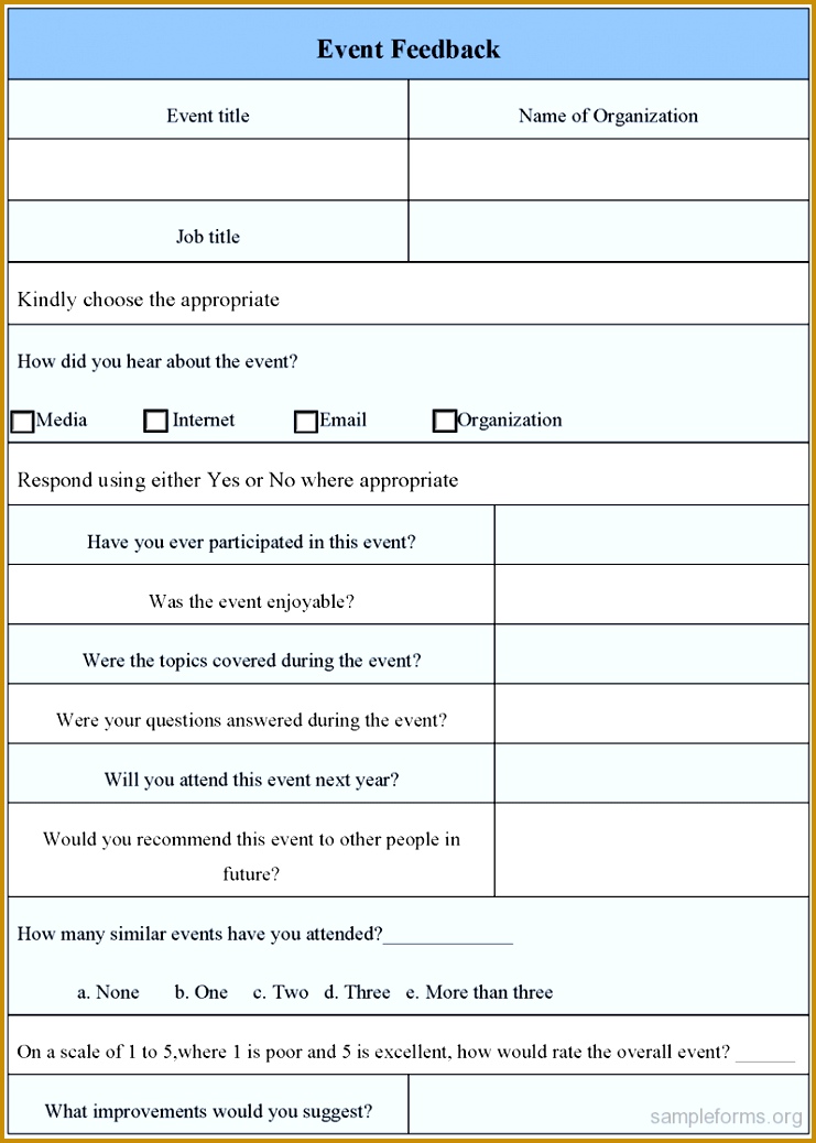 event feedback form 1038741