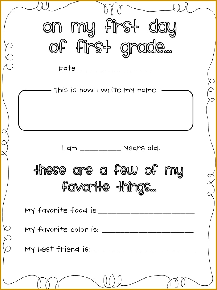 First Day of First Grade printable Would be cute to do a first day 927695