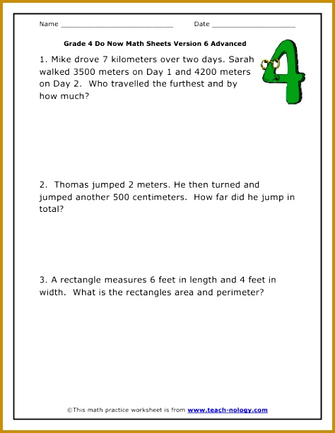 Math Problems 4Th Grade Worksheets Worksheets for all Download and Worksheets 613474