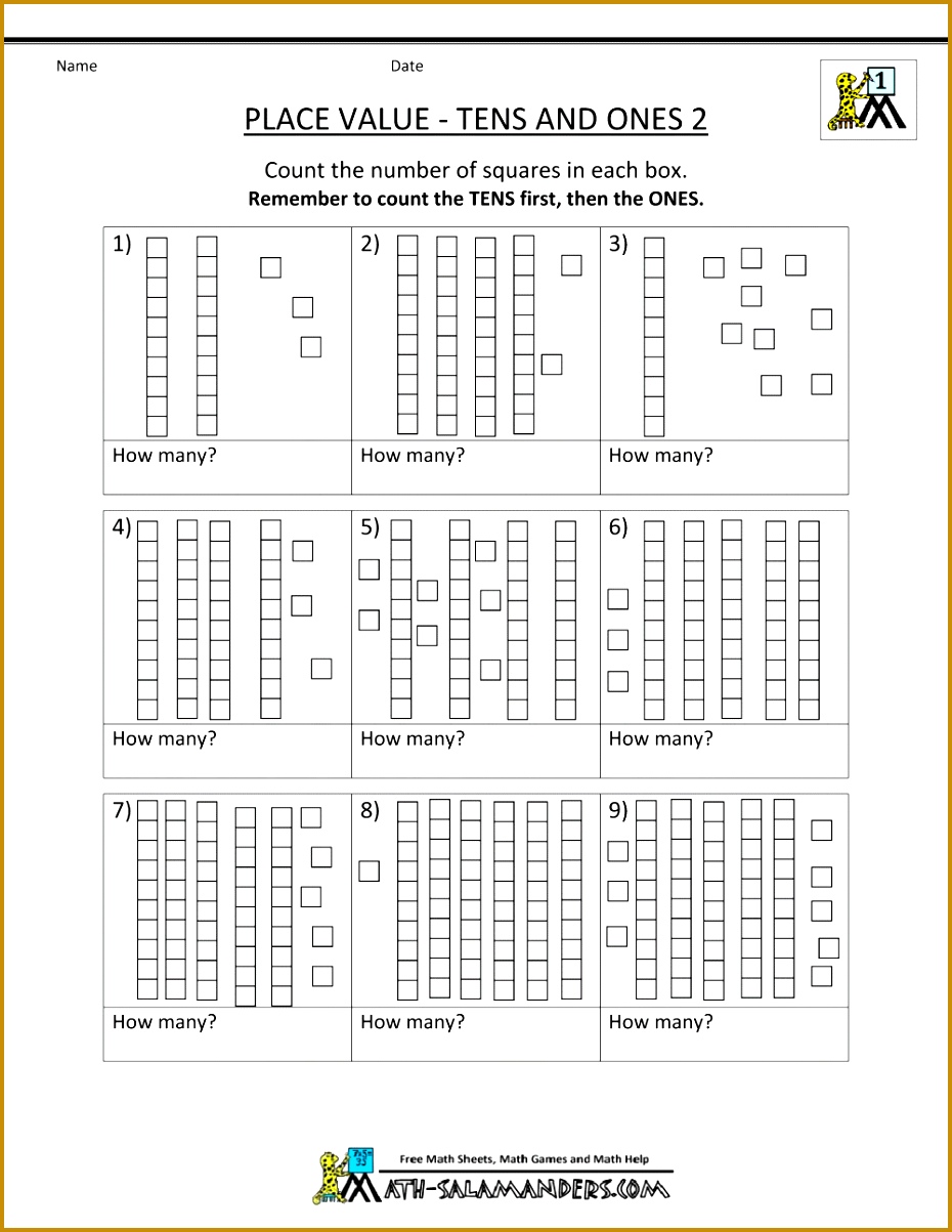 first grade math worksheets place value tens ones 2 1203930