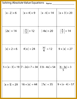 Solving Absolute Value Equations Worksheet 325252
