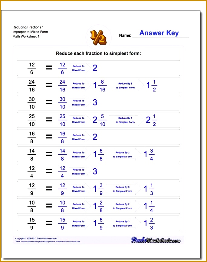 1645 best Math Worksheets images on Pinterest Mfhtf Math Worksheets for Reducing Improper Fractions 684865