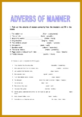 English worksheet adverbs of manner 238167
