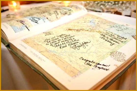 wedding guest book in road atlas 372558