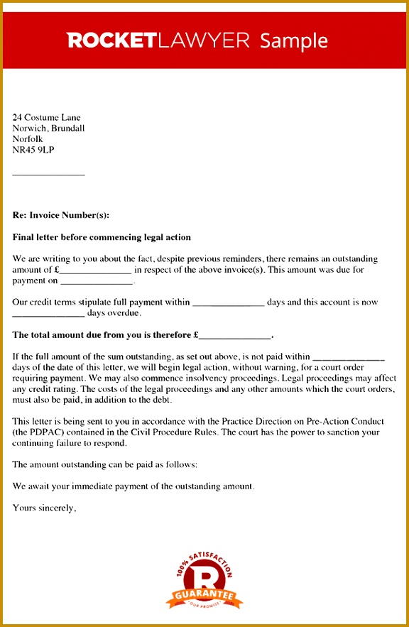 Sample Letter before action 576883