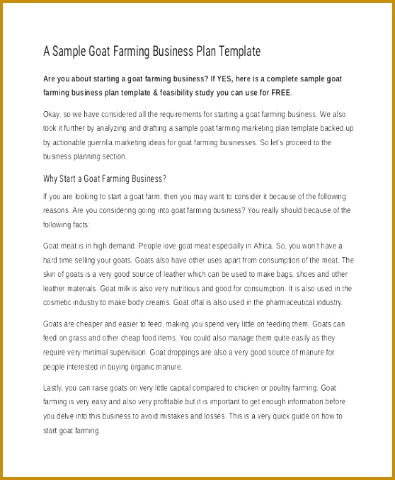 Free Agriculture Business Plan Template Farm Business Plan Template 6 Free Sample Example Format Printable 678558