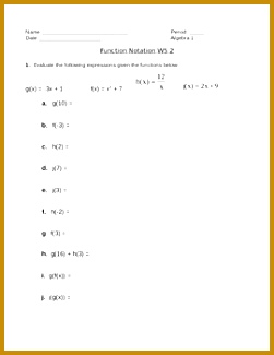 Function Notation Worksheet 2 325251