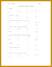 Algebra II Practice 2 pages Exponents Worksheet Lesson 4 216167