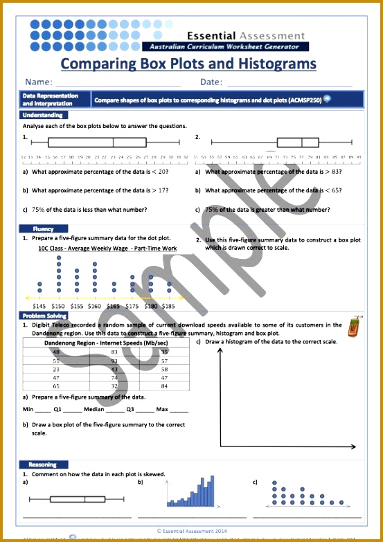 Year 10 Statistics and Probability Worksheet Sample 783553